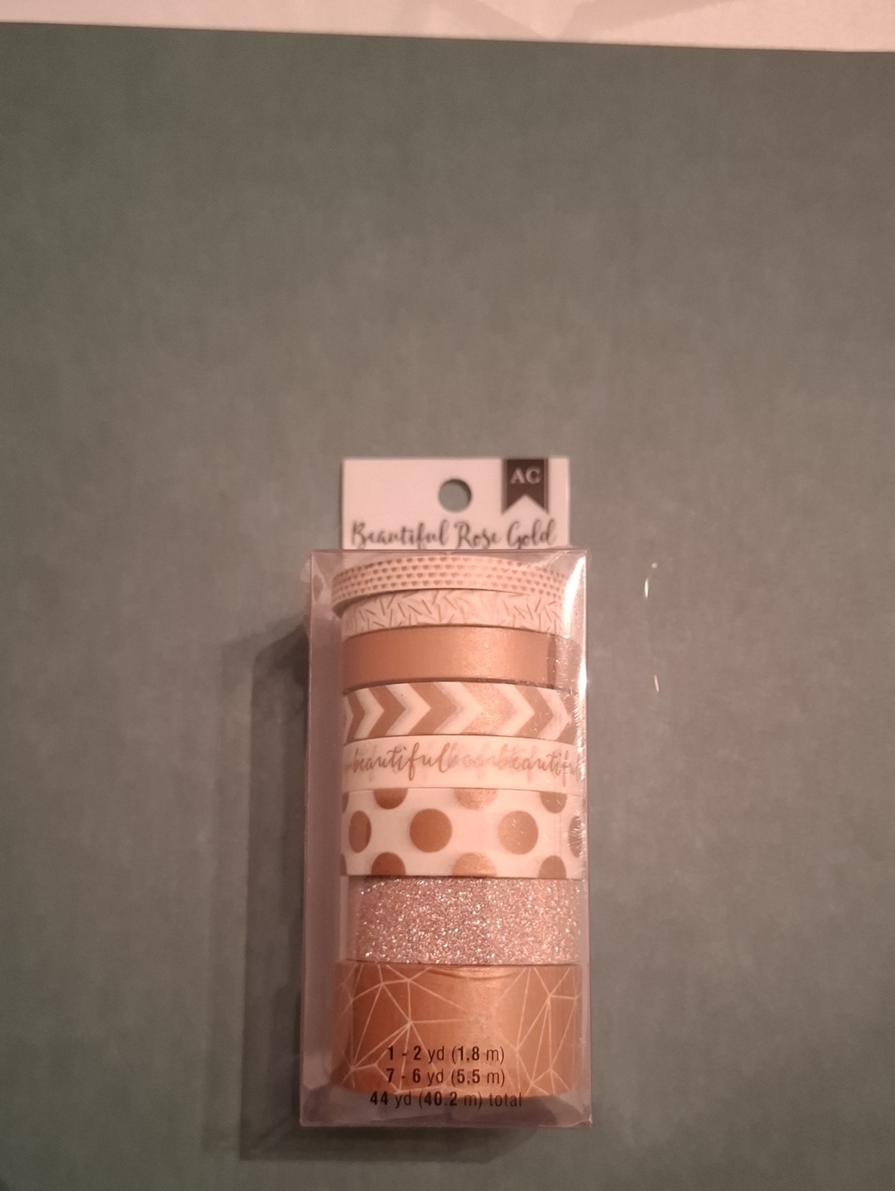 Beautiful Rose Gold Washi Tape Set by AC - Metallic Rose Gold Craft Tape